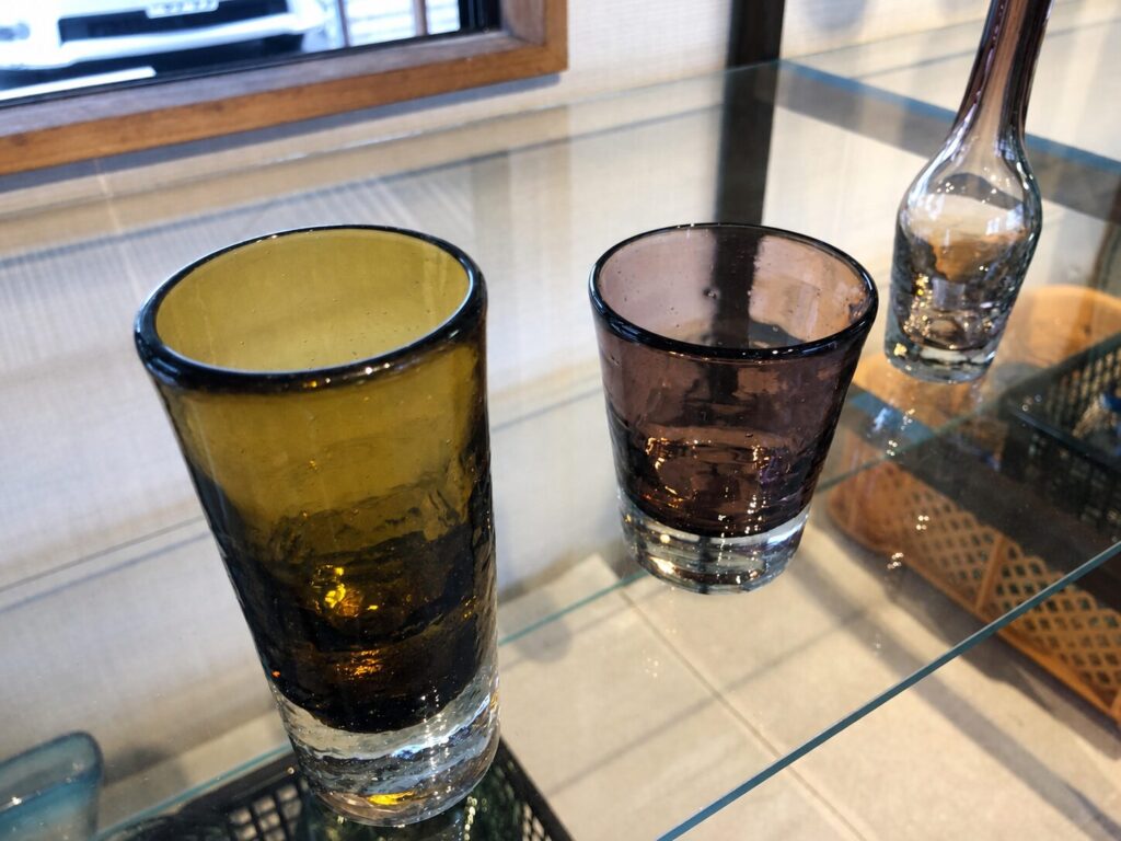 琉球ガラスの気泡や色合いが美しいグラス
