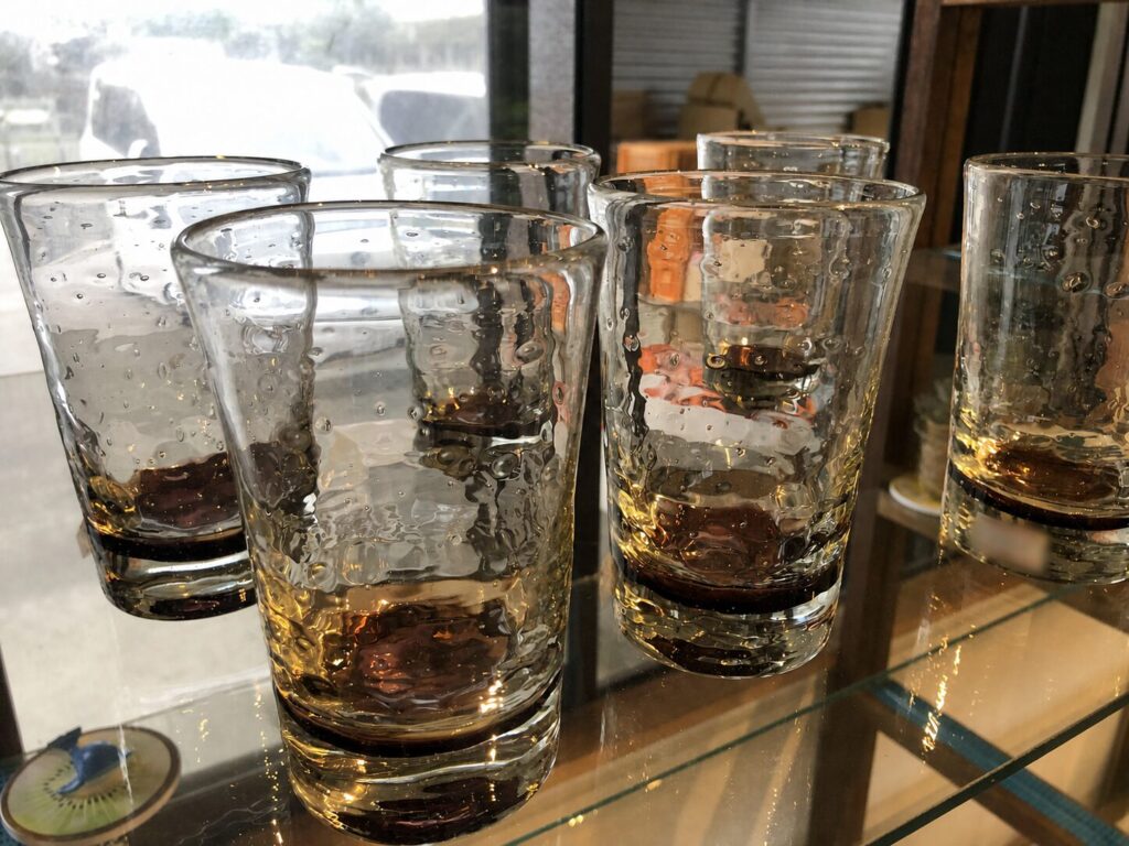 ガラス工房清天で販売されている琉球ガラス作品